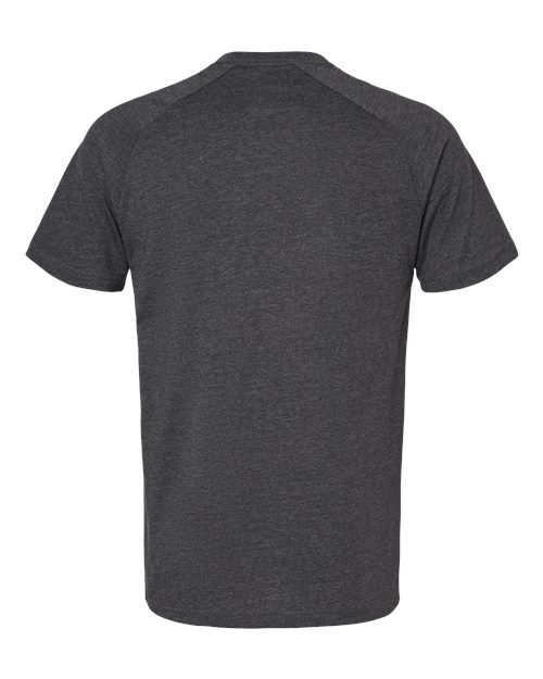 BELLA + CANVAS 3201 Men's Heather CVC Raglan Tee - Dark Grey Heather - back