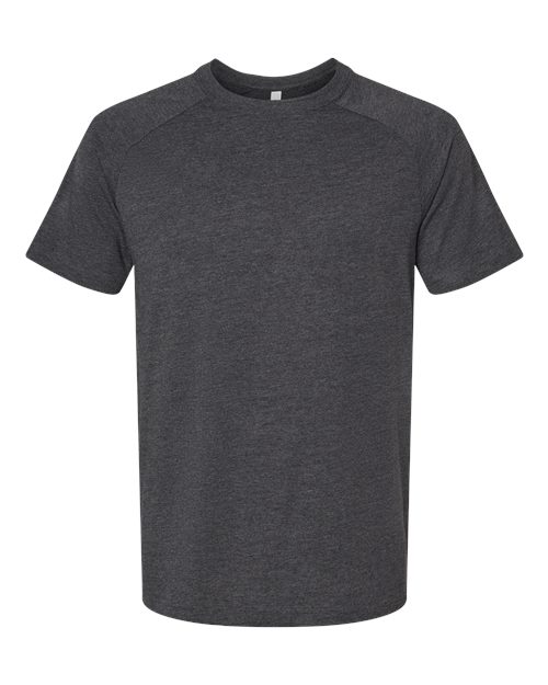 BELLA + CANVAS 3201 Men's Heather CVC Raglan Tee - Dark Grey Heather - front