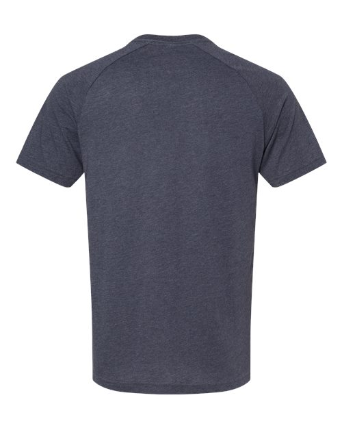BELLA + CANVAS 3201 Men's Heather CVC Raglan Tee - Heather Navy - back