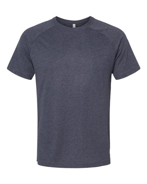 BELLA + CANVAS 3201 Men's Heather CVC Raglan Tee - Heather Navy - front