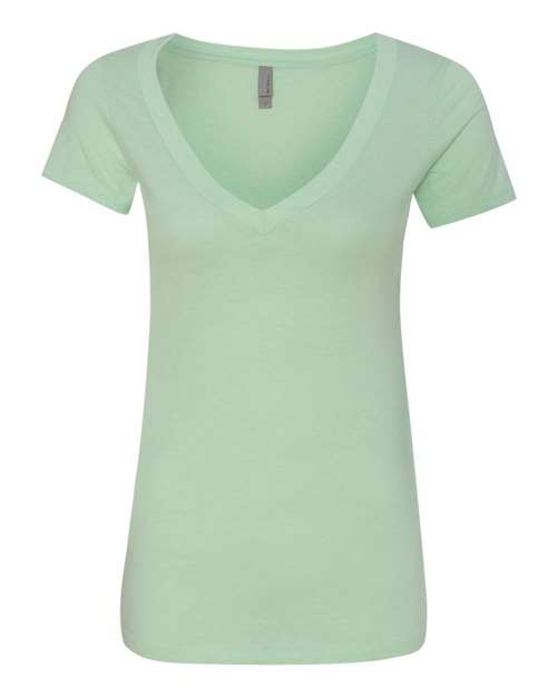 Next Level 6640 Women’s CVC Deep V-Neck Tee - Mint - front