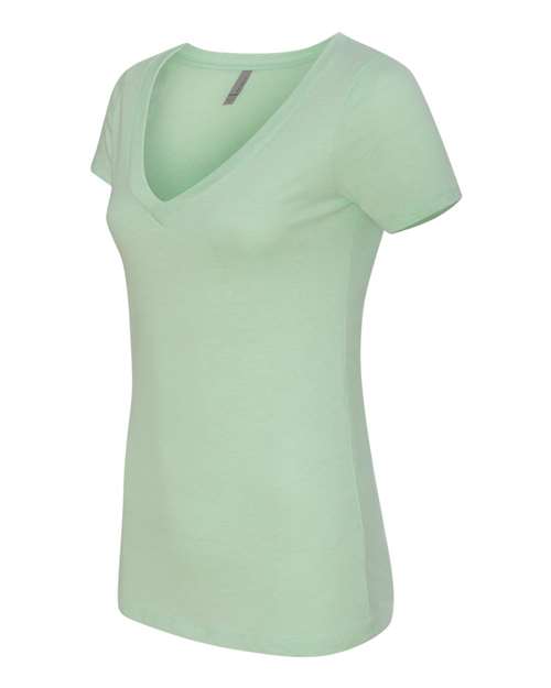Next Level 6640 Women’s CVC Deep V-Neck Tee - Mint - side