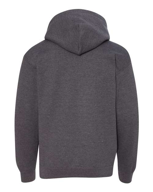 Gildan 18500B Youth Heavy Blend™ Hooded Sweatshirt - Dark Heather - back