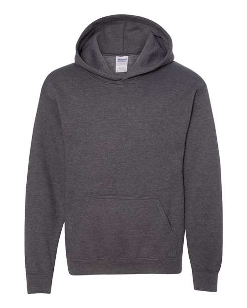 Gildan 18500B Youth Heavy Blend™ Hooded Sweatshirt - Dark Heather - front