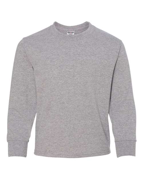 JERZEES 29BLR Youth Dri-Power® Long Sleeve 50/50 T-Shirt - Athletic Heather - front