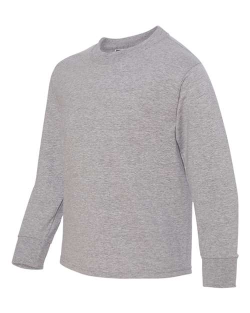 JERZEES 29BLR Youth Dri-Power® Long Sleeve 50/50 T-Shirt - Athletic Heather - side