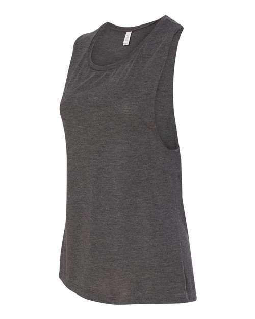 BELLA + CANVAS 8803 Women's Flowy Scoop Muscle Tank - Dark Grey Heather - side