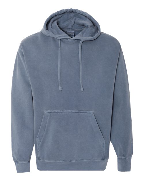 Comfort Colors 1567 Unisex Garment-Dyed Hooded Sweatshirt - Blue Jean - front