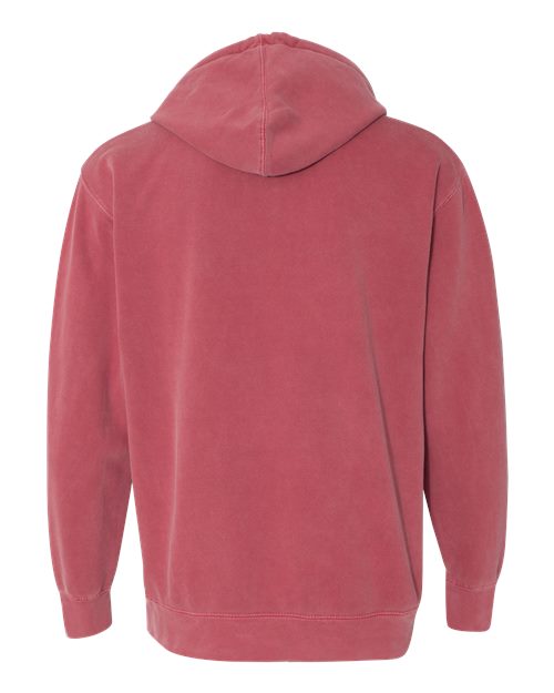 Comfort Colors 1567 Unisex Garment-Dyed Hooded Sweatshirt - Crimson - back