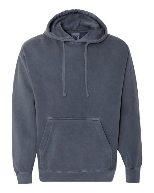 Comfort Colors 1567 Unisex Garment-Dyed Hooded Sweatshirt - Denim - front