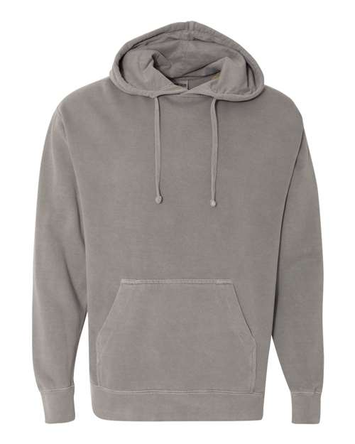 Comfort Colors 1567 Unisex Garment-Dyed Hooded Sweatshirt - Grey - front