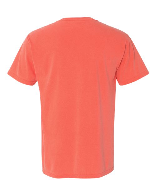 Comfort Colors 6030 Unisex Garment-Dyed Heavyweight Pocket T-Shirt - Bright Salmon - back