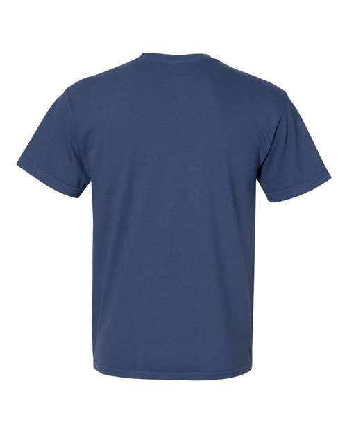 Comfort Colors 6030 Unisex Garment-Dyed Heavyweight Pocket T-Shirt - China Blue - back