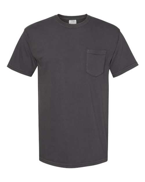 Comfort Colors 6030 Unisex Garment-Dyed Heavyweight Pocket T-Shirt - Graphite - front