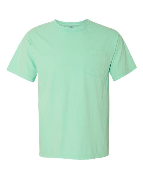 Comfort Colors 6030 Unisex Garment-Dyed Heavyweight Pocket T-Shirt - Island Reef - front
