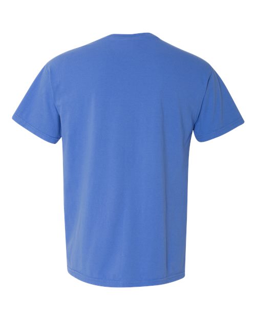 Comfort Colors 6030 Unisex Garment-Dyed Heavyweight Pocket T-Shirt - Mystic Blue - back