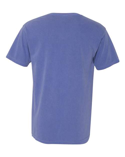 Comfort Colors 6030 Unisex Garment-Dyed Heavyweight Pocket T-Shirt - Periwinkle - back