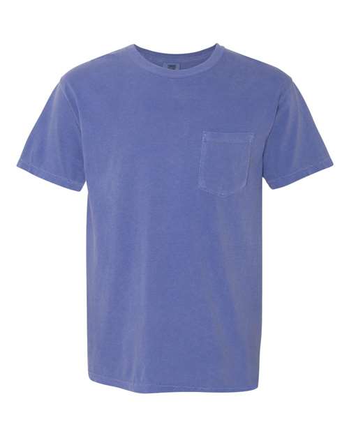 Comfort Colors 6030 Unisex Garment-Dyed Heavyweight Pocket T-Shirt - Periwinkle - front