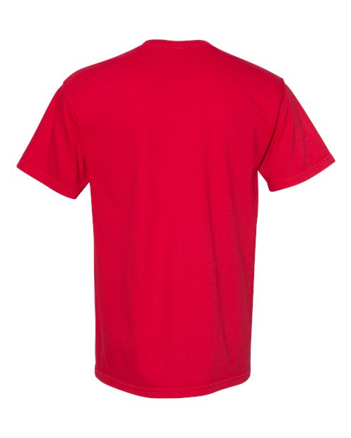 Comfort Colors 6030 Unisex Garment-Dyed Heavyweight Pocket T-Shirt - Red - back