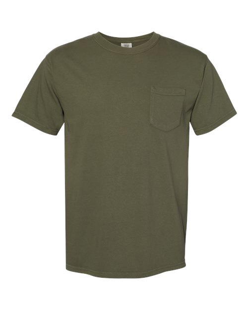 Comfort Colors 6030 Unisex Garment-Dyed Heavyweight Pocket T-Shirt - Sage - front
