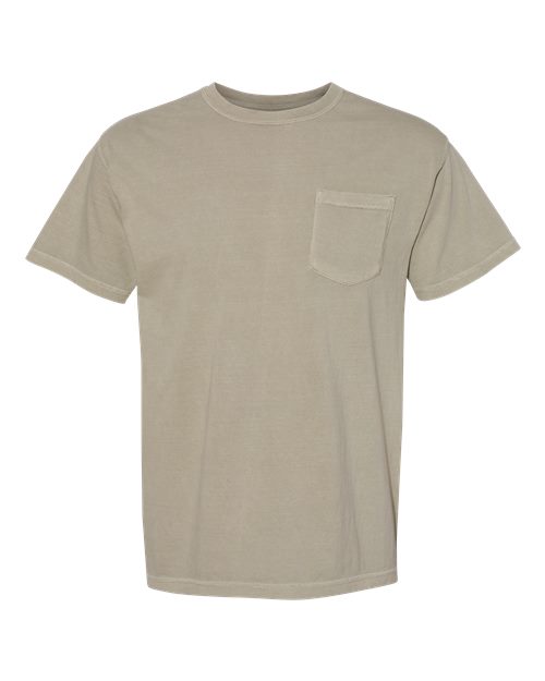 Comfort Colors 6030 Unisex Garment-Dyed Heavyweight Pocket T-Shirt - Sandstone - front