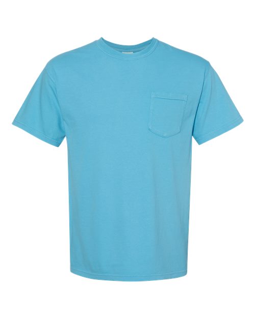 Comfort Colors 6030 Unisex Garment-Dyed Heavyweight Pocket T-Shirt - Sapphire - front