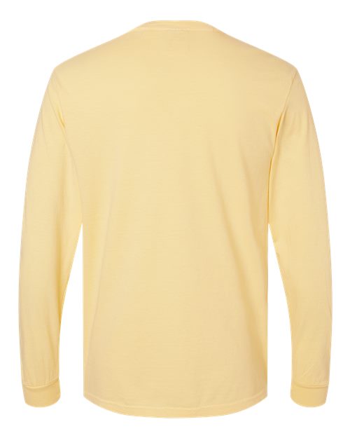 Comfort Colors 4410 Unisex Garment-Dyed Heavyweight Long Sleeve Pocket T-Shirt - Butter - back