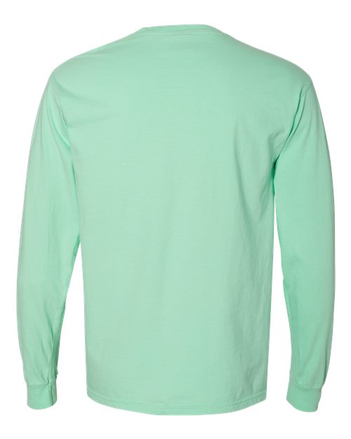 Comfort Colors 4410 Unisex Garment-Dyed Heavyweight Long Sleeve Pocket T-Shirt - Island Reef - back