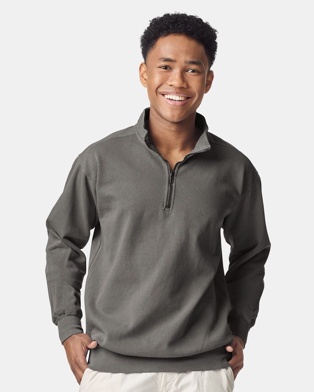 Comfort Colors 1580 Unisex Garment-Dyed Quarter-Zip Sweatshirt - style