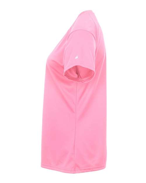 Badger 4162 Women’s B-Core V-Neck T-Shirt - Pink - side
