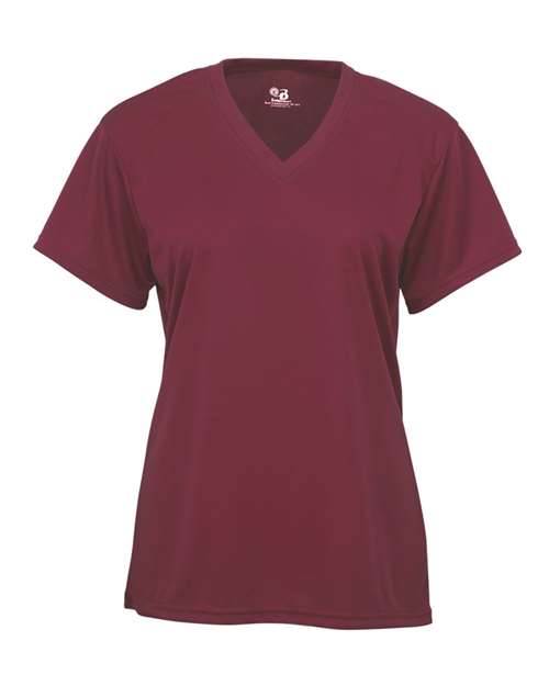 Badger 4162 Women’s B-Core V-Neck T-Shirt - Cardinal - front