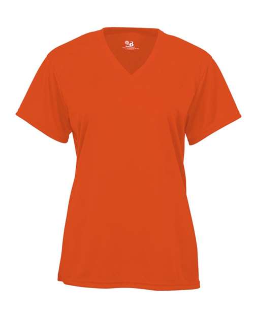Badger 4162 Women’s B-Core V-Neck T-Shirt - Burnt Orange - front
