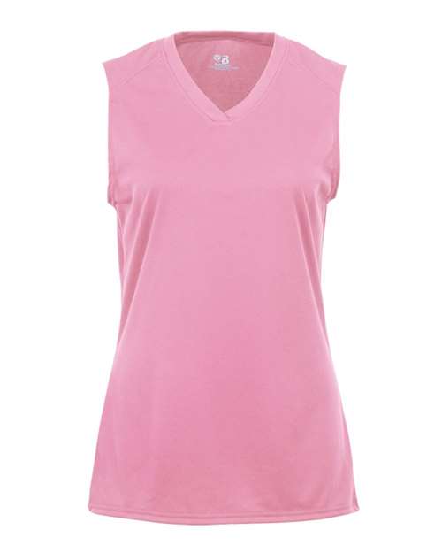 Badger 4163 Women's B-Core Sleeveless T-Shirt - Pink - front