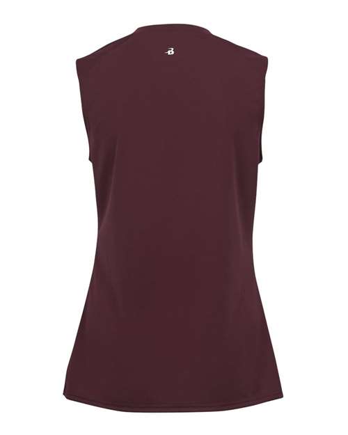 Badger 4163 Women's B-Core Sleeveless T-Shirt - Maroon - back