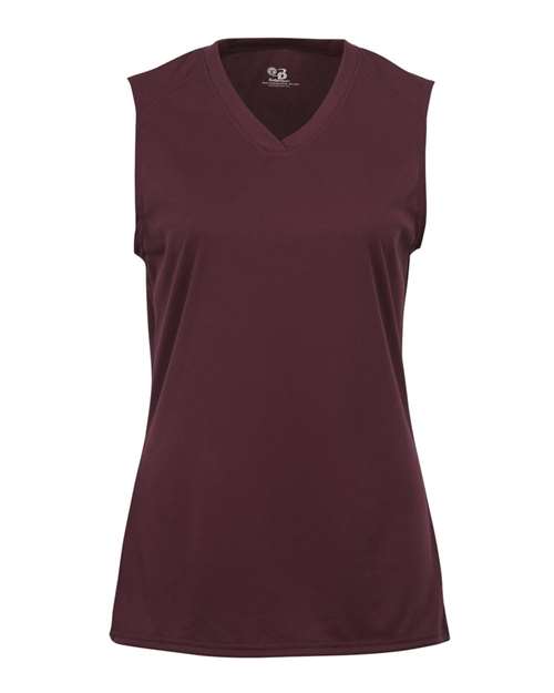 Badger 4163 Women's B-Core Sleeveless T-Shirt - Maroon - front