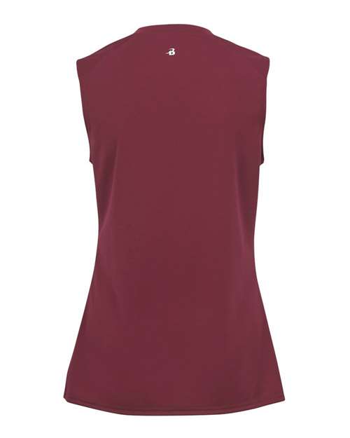 Badger 4163 Women's B-Core Sleeveless T-Shirt - Cardinal - back