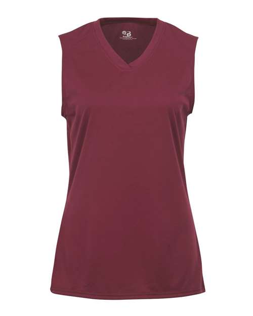 Badger 4163 Women's B-Core Sleeveless T-Shirt - Cardinal - front