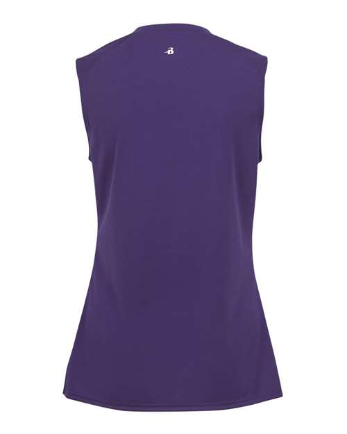 Badger 4163 Women's B-Core Sleeveless T-Shirt - Purple - back