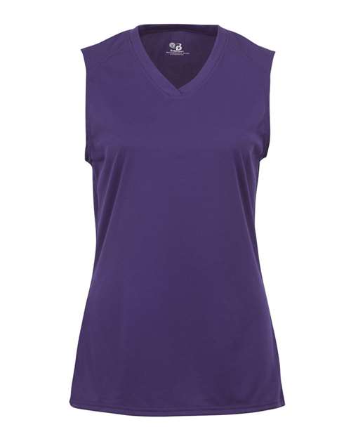 Badger 4163 Women's B-Core Sleeveless T-Shirt - Purple - front