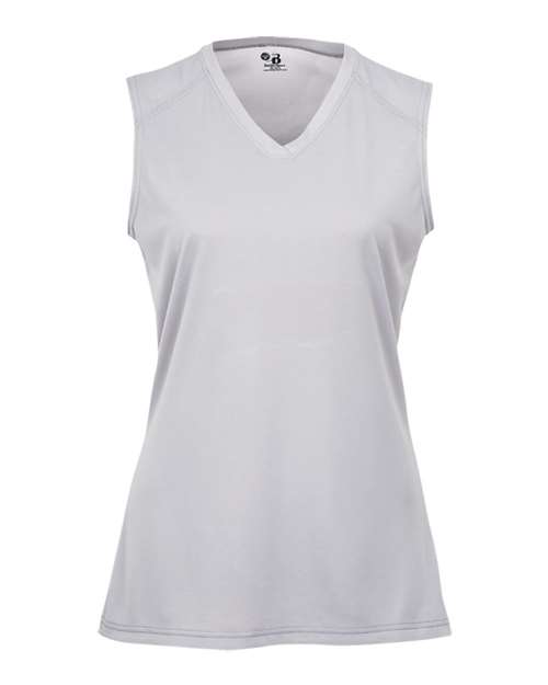 Badger 4163 Women's B-Core Sleeveless T-Shirt - Silver - front