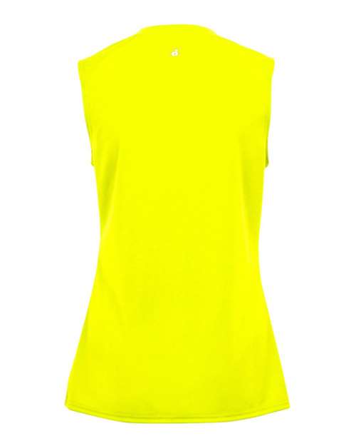 Badger 4163 Women's B-Core Sleeveless T-Shirt - Safety Yellow - back