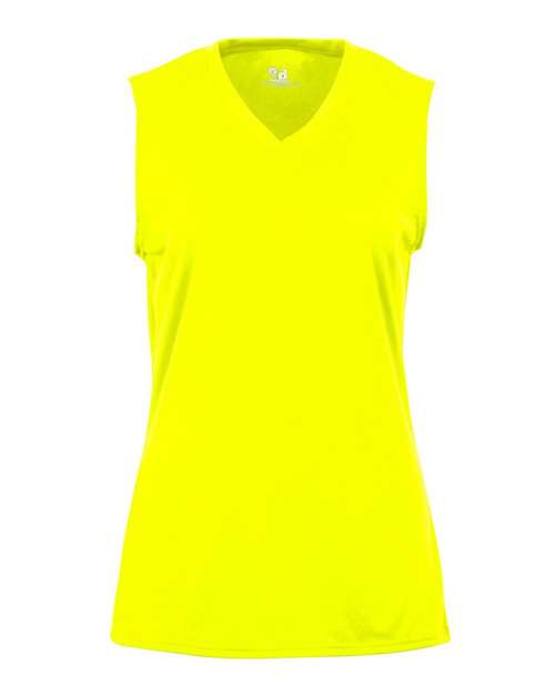 Badger 4163 Women's B-Core Sleeveless T-Shirt - Safety Yellow - front