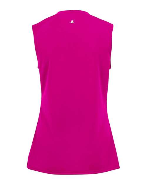 Badger 4163 Women's B-Core Sleeveless T-Shirt - Hot Pink - back
