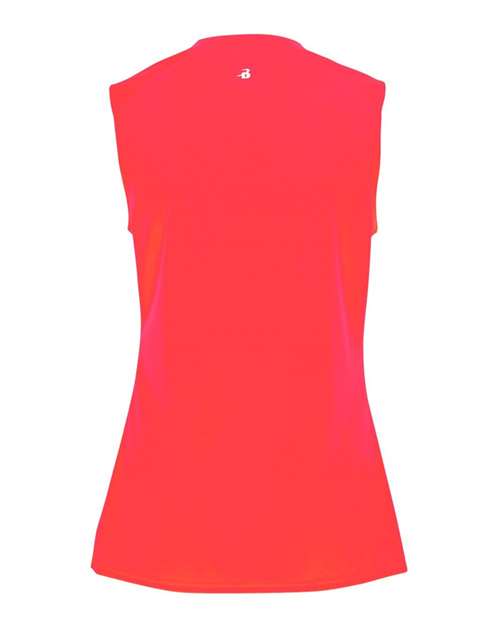 Badger 4163 Women's B-Core Sleeveless T-Shirt - Hot Coral - back