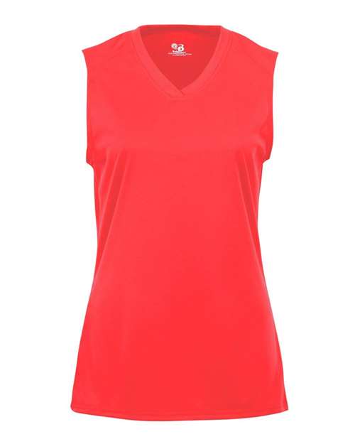 Badger 4163 Women's B-Core Sleeveless T-Shirt - Hot Coral - front