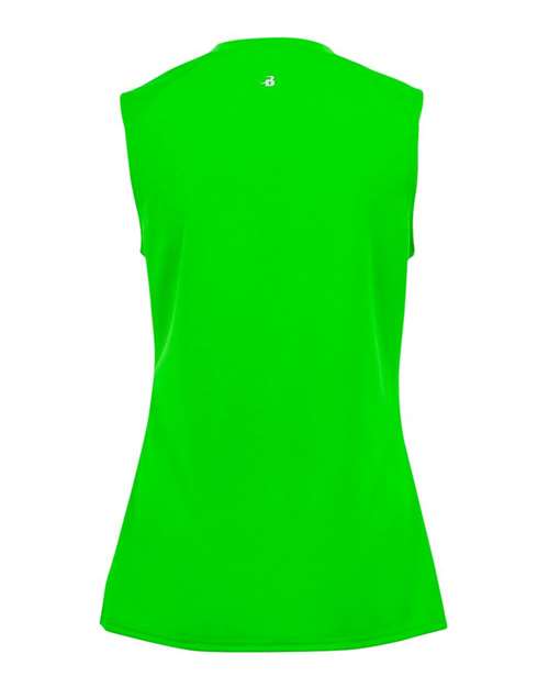 Badger 4163 Women's B-Core Sleeveless T-Shirt - Lime - back