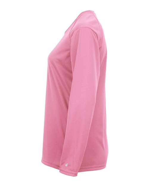 Badger 4164 Women's B-Core Long Sleeve T-Shirt - Pink - side