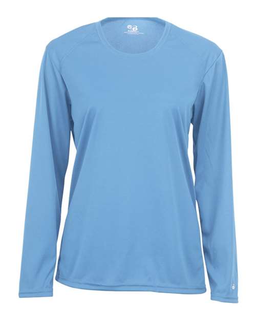 Badger 4164 Women's B-Core Long Sleeve T-Shirt - Columbia Blue - front