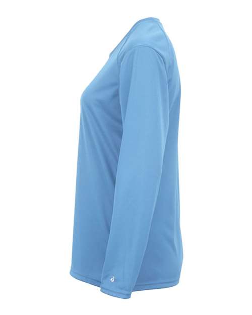 Badger 4164 Women's B-Core Long Sleeve T-Shirt - Columbia Blue - side