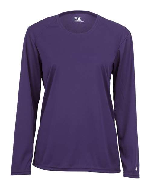 Badger 4164 Women's B-Core Long Sleeve T-Shirt - Purple - front